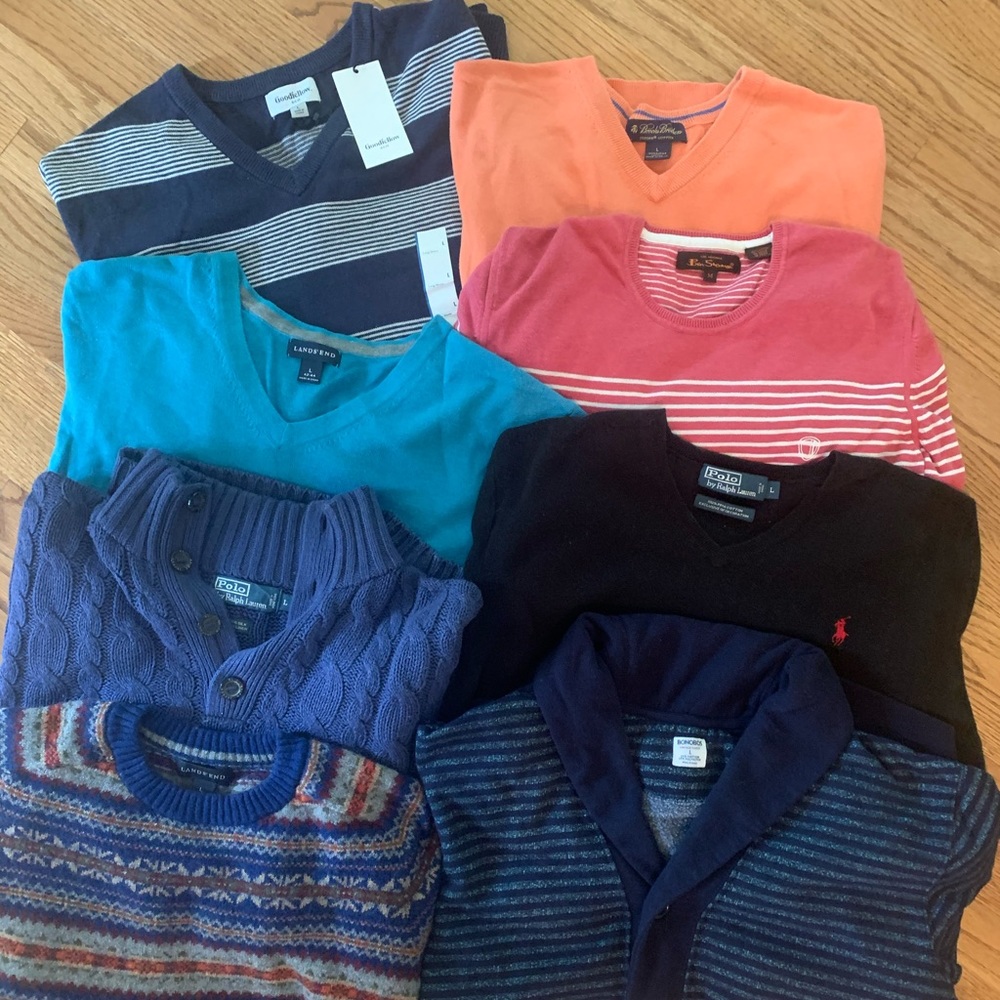 Men’s Sweaters-Name Brand Lot (L), this is a STEAL
